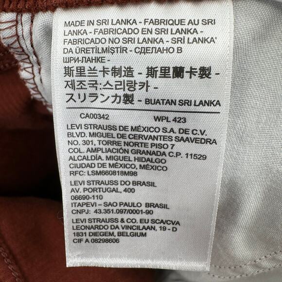 Levi's High Waisted Mom Jeans WMNS 25 Burnt Orange Tapered Leg Corduroy Zip Fly - Picture 10 of 12